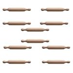 Vokowin 10 Pcs Wooden Mini Rolling Pin 5.6 Inch Kids Size Small Wooden Kitchen Dough Rolling Pin Baking Rolling Pin Mini Wood Dough Roller DIY Crafts Tools Farmhouse Kitchen (K218-10)