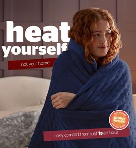 Silentnight Heated Throw Blanket – Navy Electric Fleece Throw