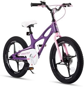 Royalbaby Space Shuttle Girls Bike, Kids 18 Inch Mg Aluminum Alloy Lightweight Bicycle Ages 5-9 Years, Purple Pink