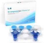 Dental impression kit silicone putty and upper and lower trays