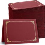 120 Packs Certificate Holders, Diploma Holders, Certificate Cover Holders for 8.5x11 Letter Size Paper Card Stock Award Certificates Covers, Document Covers with Gold Foil Border (Red)