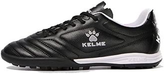 KELME Men's Soccer Shoes Arch Support Cleats Professional Futsal Sneaker Breathable Athletic Football Boots for Outdoor Indoor TF, Black, 9