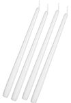 Floryn Decor Long White Taper Candles | Elegant Long Candles for Your Home Decor | Each Candle is 10 inches Long, Smokeless & Dripless (Pack of 24)