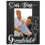 FLYAB Our First Grandchild Picture Frame - Engraved Picture Frame for New Grandparents First Time Grandma Picture Frame Grandparents' Day Gifts