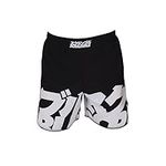 Scramble BAKA MMA Fight Shorts- Black & White. Grappling Training Gym Shorts for Men, Suitable for : BJJ, Muay Thai, Boxing, Kick Boxing, Running & Gym. Martial Arts Workout Clothing- X-Large