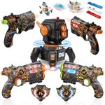 VATOS Rechargeable Infrared Laser Tag Set with Projector, 2 Players Toy Gun of Projector with Digital LED Score Display, 2.4GHz Real-time Data SYNC, Perfect Family Activity Toy for Kids,Teens,Adults