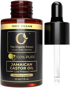 Organic Black Jamaican Castor Oil - 100% Pure, Cold Pressed, Unrefined - Best for Hair, Skin, Eyebrows & Eyelashes - Helps Thicker, Stronger Hair - Moisturizes Skin - Natural & Vegan