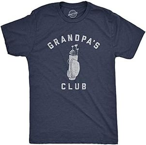 Mens Grandpa's Club Tshirt Funny Grandfather Golf Lover Gramps Novelty Tee (Heather Navy) - L