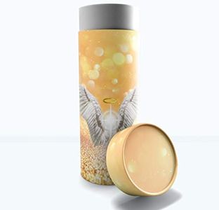 Guardian Angel (Gold) Scattering Urns for Human Ashes Adult - Eco Friendly Biodegradable Urns for Human Ashes - Cremation Urns for Adult Ashes - Scattering Tube - Biodegradable Urns for Human Ashes