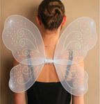 Large White Glitter Fairy Wings Angel Girls Ladies Fancy Dress55 x 42 cmWhite