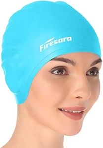 Swim Cap,Firesara Updated Swimming Cap 3D Ergonomic Design Comfortable Durable Ear Protection for Women Kids Adults Men Boys Girls for Long or Short Hair with Nose Clip and Ear Plugs(SkyBlue)