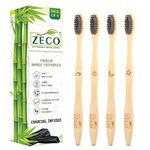 ZECO Premium Oral Care Bamboo Manual Toothbrush For Adults,Charcoal Soft Ortho Brush For Braces Teeth,Organic Bamboo Teeth Brush Toothbrush,Kids Toothbrush 6-9 Y Tooth Brush Combo Pack Offer Family