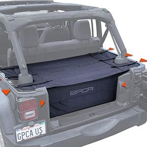 GPCA - Freedom Pack, with Reversible Cargo Cover PRO and Car Organizer, Tonneau Cover and Car Trunk Organizer, for Wrangler JK, JKU, 4DR Sport, Sahara, Rubicon and Freedom Unlimited 2007-2018