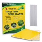 COSCANA®, Yellow Sticky Traps with Twist Ties, 20 PCS | for Fungus Gnats, Whiteflies, Aphids, Leaf Miners, Thrips, Ladybug, Gnat, Mosquito, Ant | 8x6 Inch, Dual-Sided (Pack of 20 PCS)