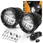 Auxbeam 4 Inch 100W Round LED Offroad Lights with Hi/Lo Combo Beam, 3 Modes LED Pods Round Light Bar Driving Auxiliary Off-Road Lighting for Trucks Motorcycle ATV UTV SUV Car Jeep