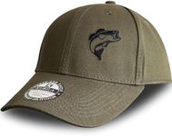 KUBILA Fish Hat for Men Women Boy Girl - Fishing Baseball Cap with Fish on It - Perfect Fishing Gift for Dad Mom - Olive