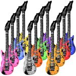 Novelty Place Inflatable Guitar Set for Kids & Adults, 35 Inches (Pack of 12)