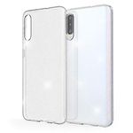 NALIA Glitter Case compatible with Samsung Galaxy A50, Ultra Thin See Through Sparkle Silicone Mobile Protective Phone Back Cover, Slim Shockproof Skin Crystal Clear Diamond Bumper