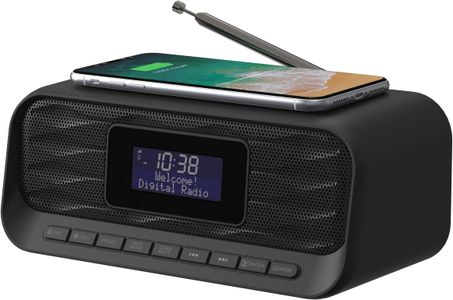 Groov-e Zeus DAB/FM Clock Radio – Bluetooth, Wireless & USB Charging, Dual Alarm, 60 Presets, Black