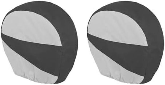 Explore Land Tire Covers 2 Pack - Tough Tire Wheel Protector for Truck, SUV, Trailer, Camper, RV - Universal Fits Tire Diameters 29-31.75 inches, Black & Gray