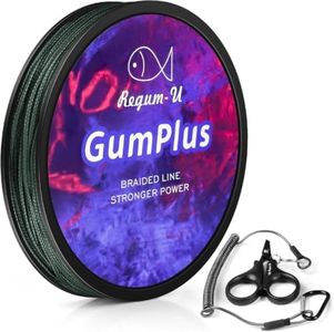 GumPlus 8X Stealth Braided Fishing Line 150 Yards / 25 LB Abrasion Resistant Superline Zero Stretch & Smaller Diameter Confuse & Catch Big Fish Better in Saltwater & Freshwater (Blackish Green)