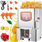 Commercial Juicer Machine, 110V Juice Extractor, 120W Orange Squeezer for 22-30 per Minute, Electric Orange Juice Machine with Pull-Out Filter Box SUS 304 Tank Stainless Cover and 2 Collecting Bucket