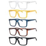 Eyekepper 5-pack Oversized Reading Glasses Women Men Square Large Frame Readers +1.75