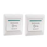 uxcell Push to Exit Button Release NO/NC/COM Switch Panel Door Access Control System 86mmx86mm 36V 3A White 2Pcs