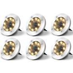 Jsdoin Solar Lights Outdoor Garden,Deck Lights Solar Powered - 8 LED,for Landscape,Walkway,Lawn,Steps Decks,Pathway Yard Stairs Fences,Garden Decorations Warm (6pack)