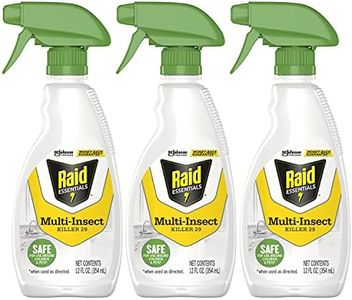 Raid Essentials Multi-Insect Killer Spray Bottle, Child & Pet Safe, for Indoor Use, 12 oz (Pack of 3)