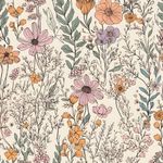 Kalafona Peel and Stick Wallpaper, Vintage Floral Wallpaper, Self-Adhesive Wallpaper For Kitchen Bedroom Bathroom Wall Cabinets Drawer Liners, Vinyl Waterproof Contact Paper, 17.3"x197",CAVF06-5