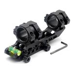 TRIROCK Scope Mounting Rings with Bubble Level, Dual Mount Adapter Ring 30mm / 25.4mm (1 inch) for 20mm Picatinny Weaver Rail