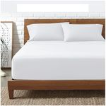Funky Gadgets Deep Fitted Sheet King Size White 300 Thread Count 100% Egyptian Cotton King-Size Fitted Sheets 12inch/30cm Deep Fitted Sheets Kingsize Shrinkage Fade Resistant Bed Sheets No Pillowcase