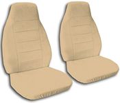 Totally Covers Solid Colour Car Seat Covers: Tan - Semi-custom Fit - Front - Will Make Fit ANY Car/Truck/Van/RV/SUV