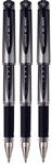 Uni Ball Black Capped (UM-153S) Gel Impact Rollerball Pen Ball Point Pens Broad 1mm Nib Tip 0.6mm Line Width Ink (Pack Of 3)