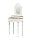 Baxton Studio Anjou Traditional French Accent Dressing Table with Mirror, White