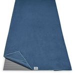 Gaiam Stay Put Yoga Towel Mat Size Yoga Mat Towel (Fits Over Standard Size Yoga Mat - 68" L x 24" W), Lake