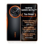 realme NARZO 80 Pro 5G (Nitro Orange,8GB+256GB) | Segment's 1st MediaTek Dimensity 7400 Chipset | 6000mAh Titan Battery + 80W Ultra Charge | 4500nits HyperGlow Esports Display | IP69 Waterproof