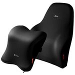 GiGi Memory Foam Back Lumbar Support and Headrest Pillow for Cars Get a Relaxation - G-1670/1673 (Black)