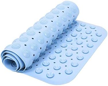 EASY SHOPE PVC Non-Slip Mildew Resistant Anti-Bacterial Extra Long Pebbled Bathtub Shower Mat (Multicolour, 70 x 37 cm, 1-pcs)