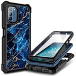 NZND Compatible with Nokia G100 Case (N150DL) /Nokia C300 (N155DL) with [Built-in Screen Protector], Full-Body Protective Shockproof Rugged Bumper Cover, Impact Resist Durable Phone Case (Sapphire)