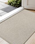 COLOR&GEOMETRY Door Mats Indoor, Woven Front Door Mat Inside, Inside Door Mat Non Slip, Absorbent, Washable Door Mat, Easy To Clean Doormat, Floor Mat For Entryway, Patio, Pets (Khaki, 43x75cm)