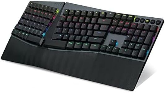 Perixx PERIBOARD-835BR Wireless Ergonomic Mechanical Keyboard - RGB Backlit - Low-Profile Brown Tactile Switches - Multi-Device Connection - Compatible with Windows and Mac OS X - US English