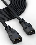 FEDUS 1.8M IEC C13 to C14 Link Power Cable 250v Male to Female Power Extension Cord Cable,18AWG 10A for Computer, Printer, SMPS, Monitor, Server, Display Heavy Gauge Power Extension Cable