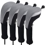 Andux 4pcs/Pack Long Neck Golf Hybrid Club Head Covers Dial No. Tag CTMT-02 Grey