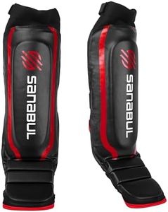 Sanabul Essential Hybrid Kickboxing MMA Shin Guards Red, X-small