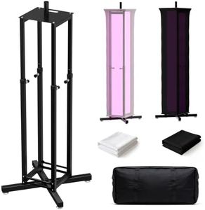 RDCMKL 1-Pack Moving Head DJ Lights Stand - Adjustable DJ Totem Pole with Black & White Scrims, Wobble-Free Speaker Stand with Carry Bags, Stage Lighting Truss for Portable DJ Booth, Party & Projectors