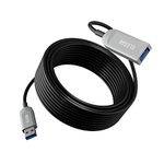 Elecan Active Optical USB 3.0 Extension Cable 100 FT Fiber Optic Type A Male to Female USB Extension Cord USB Extender 5Gbps Data Transfer for Webcam,Gamera, USB Hub, Keyboard, Hard Drive, Printer