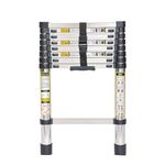 Telescoping Ladder, 8.5FT SPIEEK Stainless Steel Telescopic Ladder, 330lb Capacity Portable Extension Ladder for Home and Outdoor Working, Collapsible Ladders with Non-Slip Feet