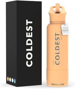 Coldest Insulated Water Bottle with Straw Lid - Stainless Steel Metal Insulated Bottle for Men & Women (Sahara Peach, 40 oz)